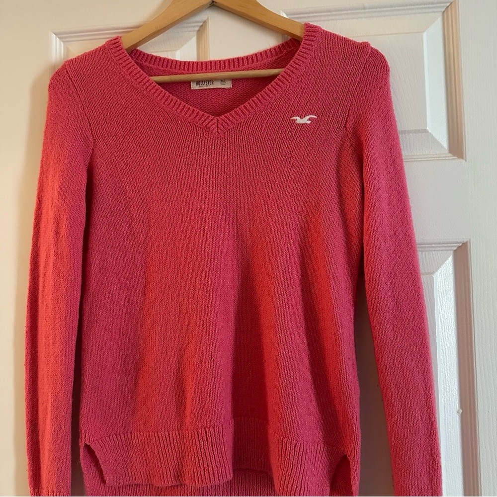 Hollister Y2K Pink V-Neck Sweater